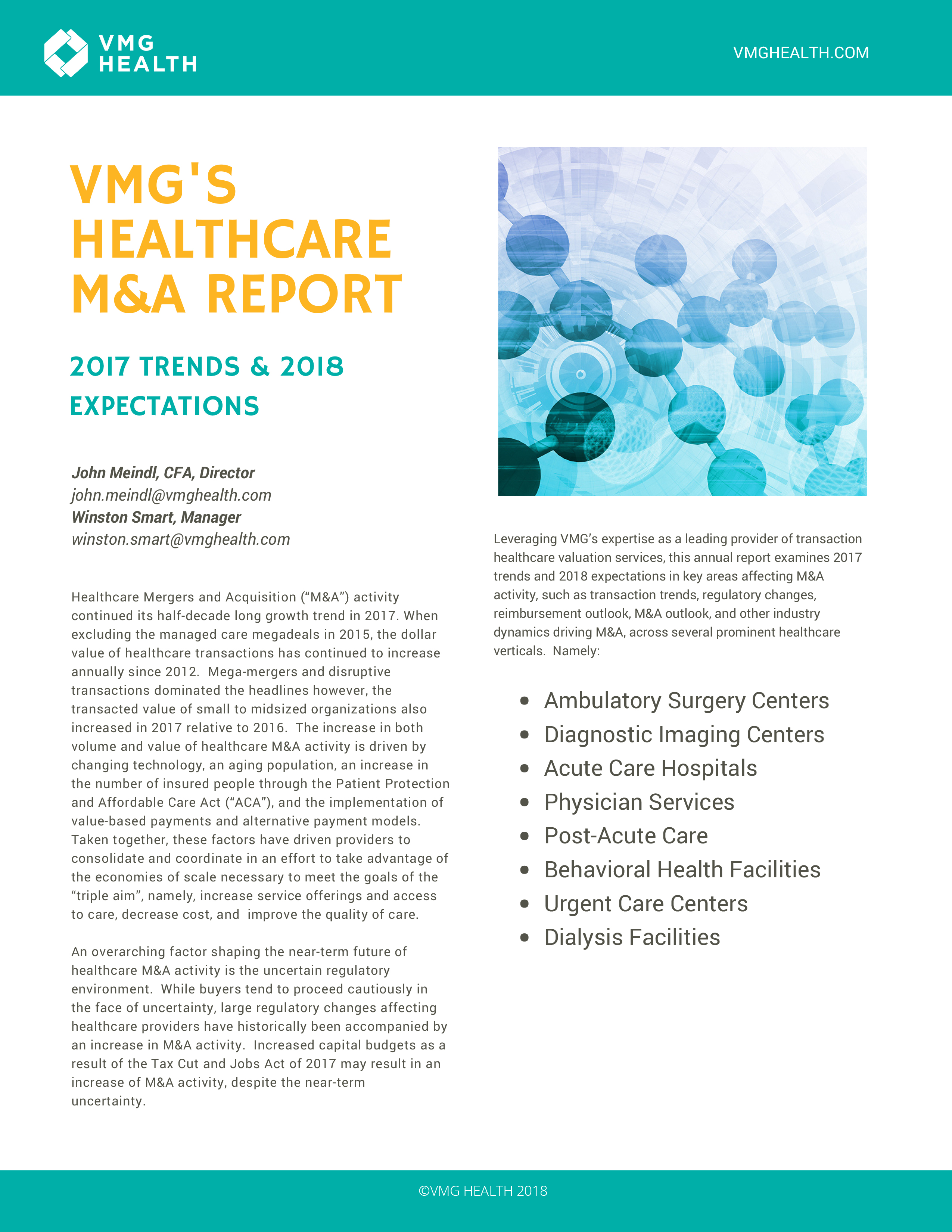Healthcare M&A Report: 2017 Trends & 2018 Expectations