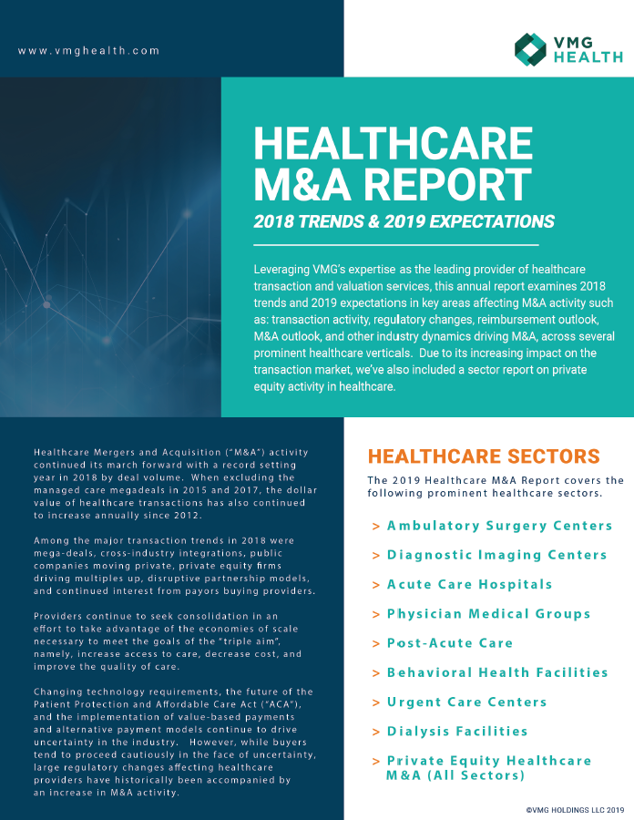 Healthcare M&A Report: 2018 Trends & 2019 Expectations